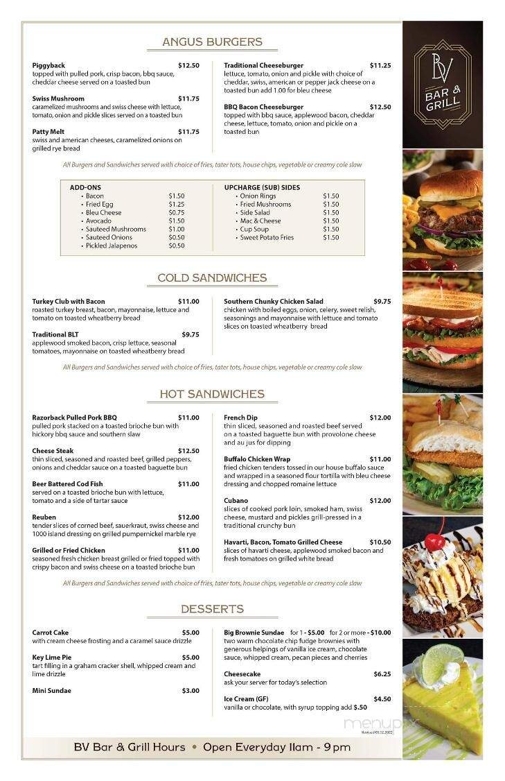 BV Bar and Grill - Bella Vista, AR menu_pic