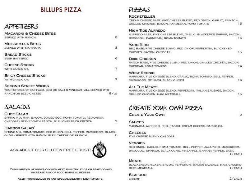 Fill-Up With Billups - Pass Christian, MS menu_pic