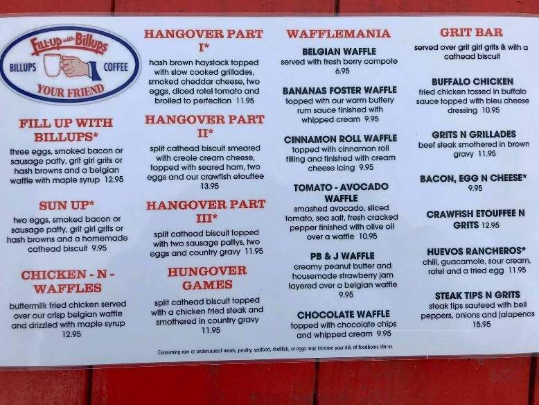 Fill-Up With Billups - Pass Christian, MS menu_pic