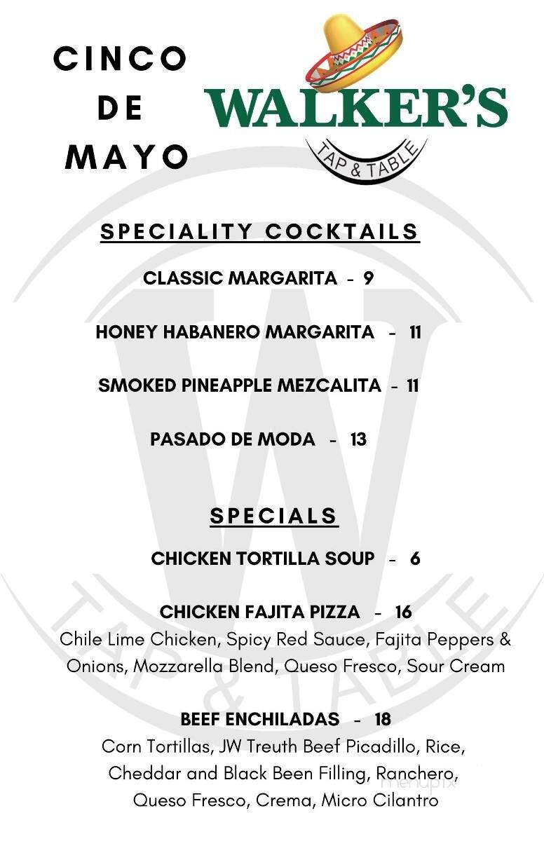 Walker's Tap & Table - Glenwood, MD menu_pic