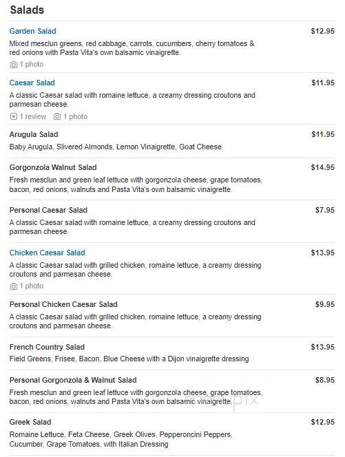 Pasta Vita - Darien, CT menu_pic