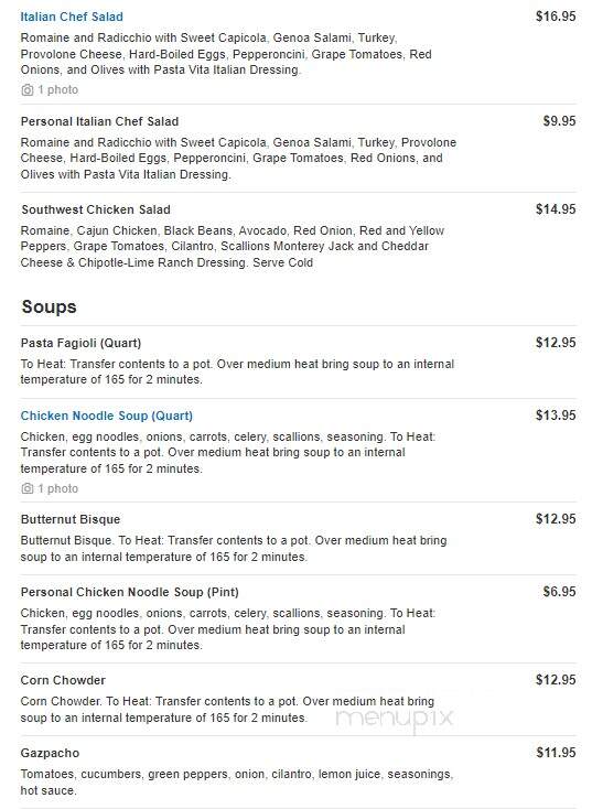 Pasta Vita - Darien, CT menu_pic