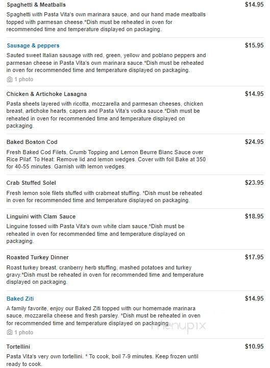 Pasta Vita - Darien, CT menu_pic