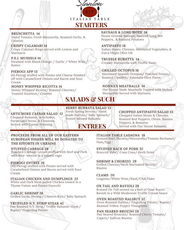 Stanton Italian Table - Flemington, NJ menu_pic