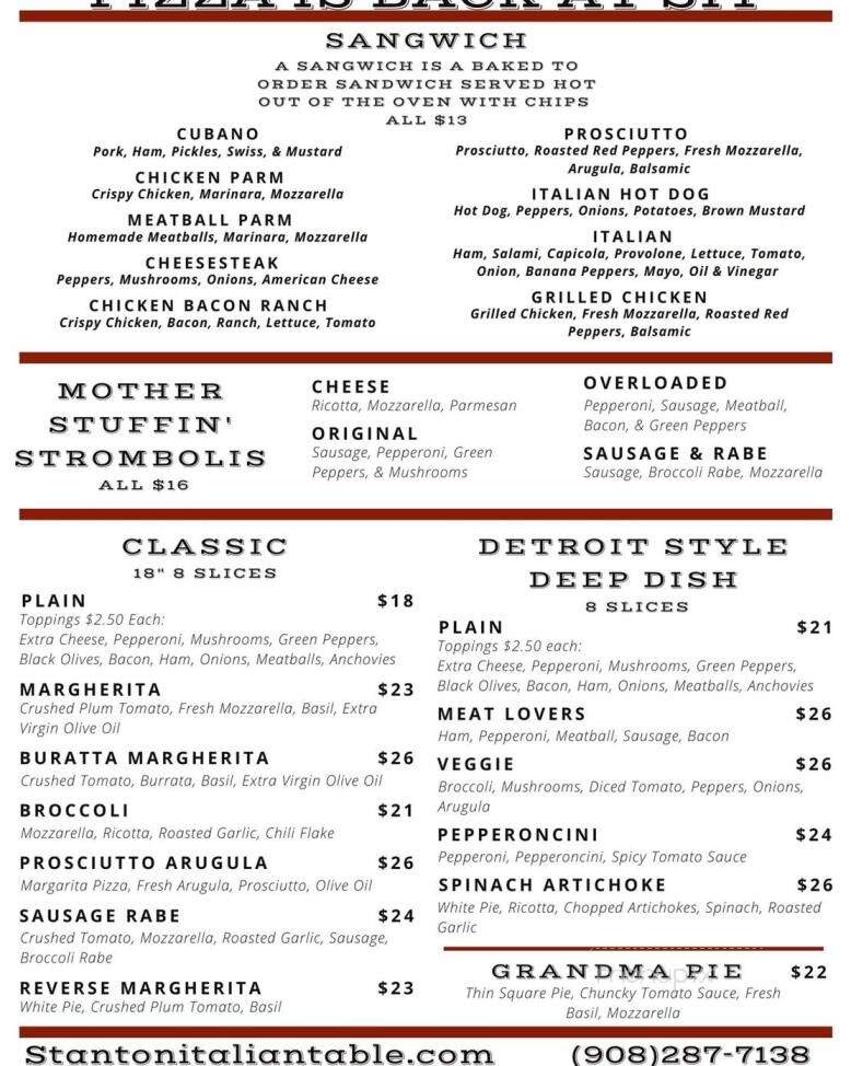 Stanton Italian Table - Flemington, NJ menu_pic