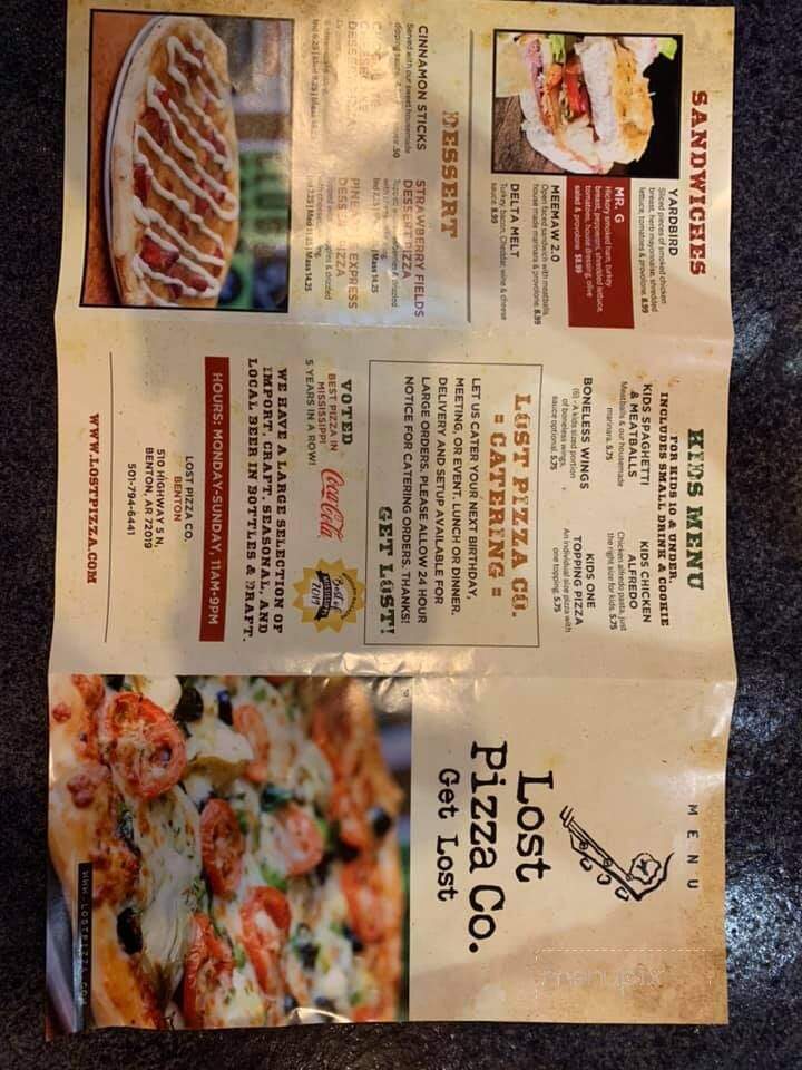 Lost Pizza - Benton, AR menu_pic