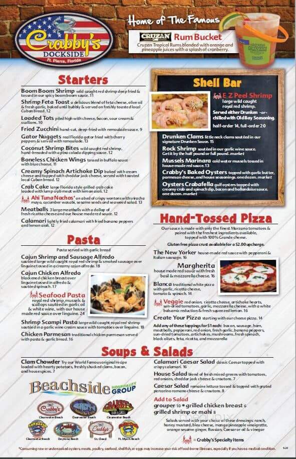 Crabby's Dockside Ft. Pierce - Fort Pierce, FL menu_pic