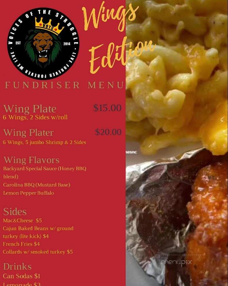 Backyard Flames 'Big Will's Famous Hotdogs' - Greensboro, NC menu_pic
