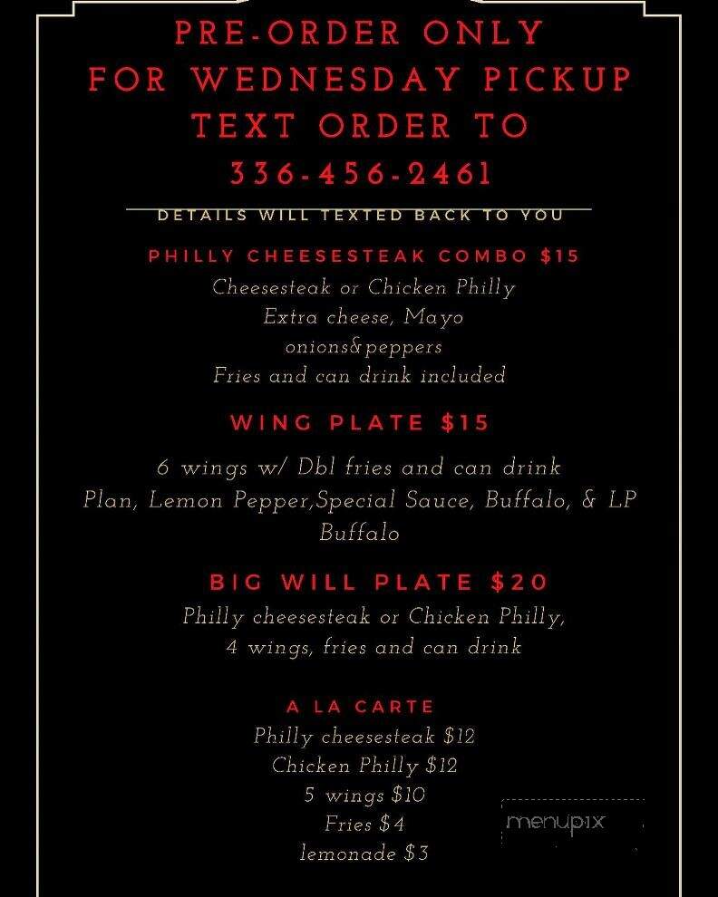 Backyard Flames 'Big Will's Famous Hotdogs' - Greensboro, NC menu_pic