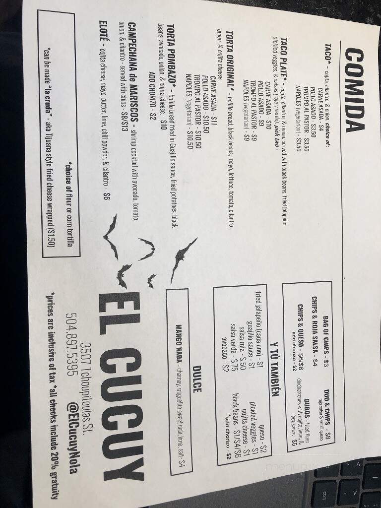 El Cucuy - New Orleans, LA menu_pic