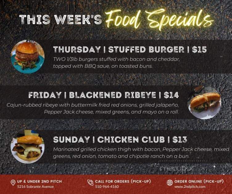 Up & Under 2nd Pitch - El Sobrante, CA menu_pic