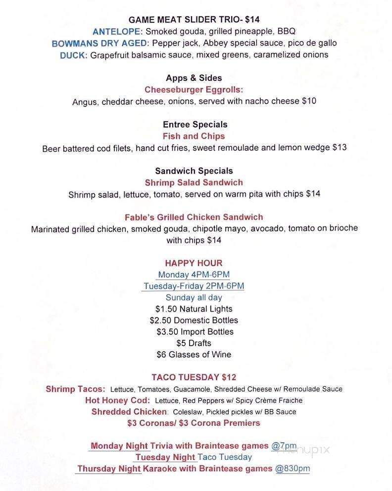Abbey Burger - Havre de Grace, MD menu_pic
