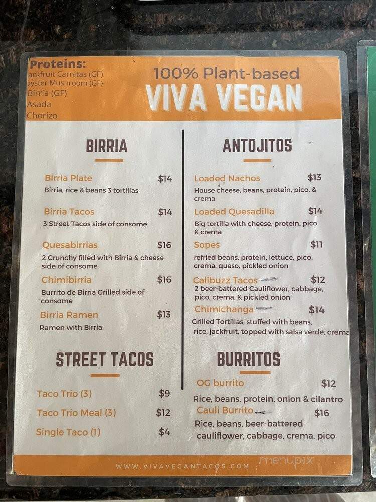 Viva Vegan - Colton, CA menu_pic