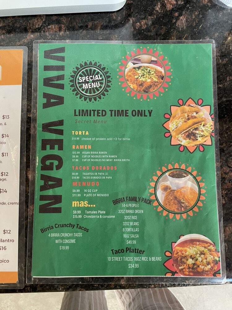 Viva Vegan - Colton, CA menu_pic