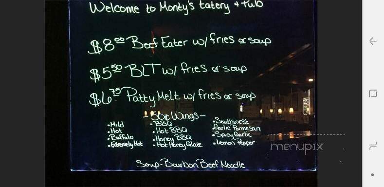 Monty's Eatery & Pub - Highland, IN menu_pic
