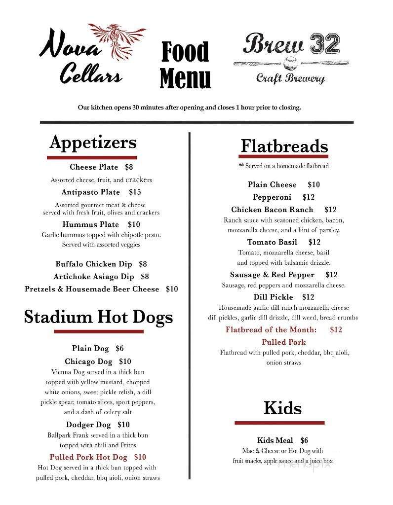 Nova Cellars Winery - New Wilmington, PA menu_pic
