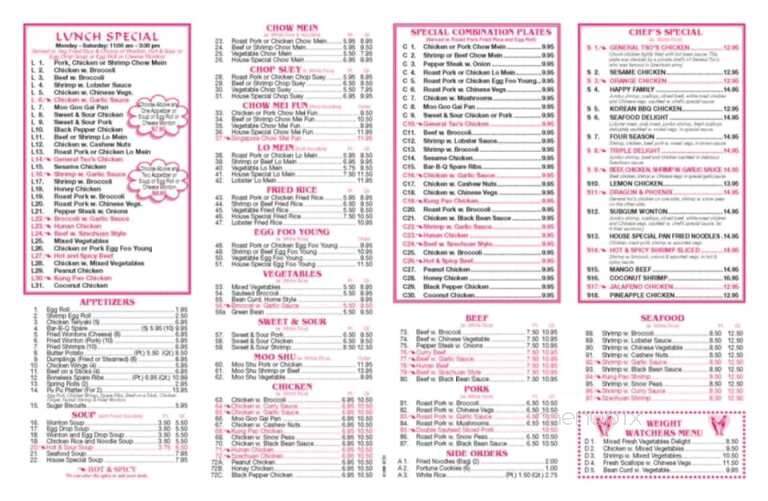 China One - Gallipolis, OH menu_pic