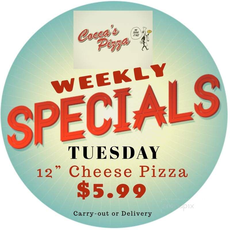 Cocca's Pizza - Boardman, OH menu_pic