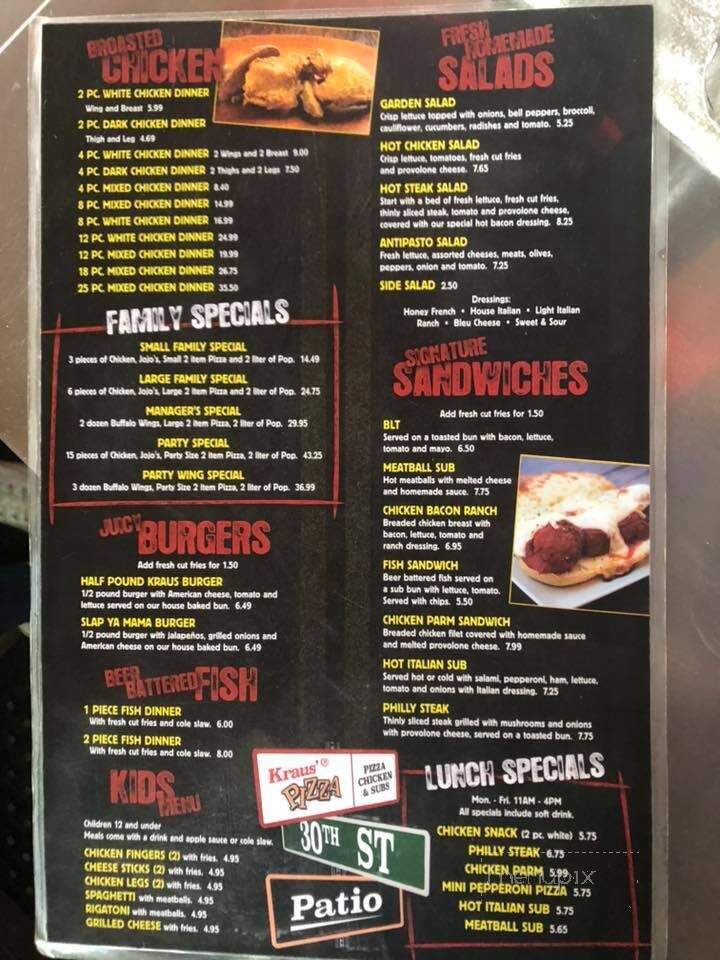 Kraus' Pizza - Canton, OH menu_pic