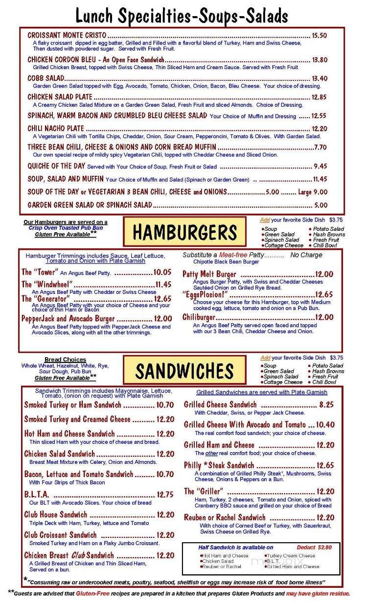 Pancake Mill Restaurant - North Bend, OR menu_pic