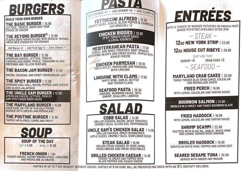 Riley's by the River - Alexandria Bay, NY menu_pic