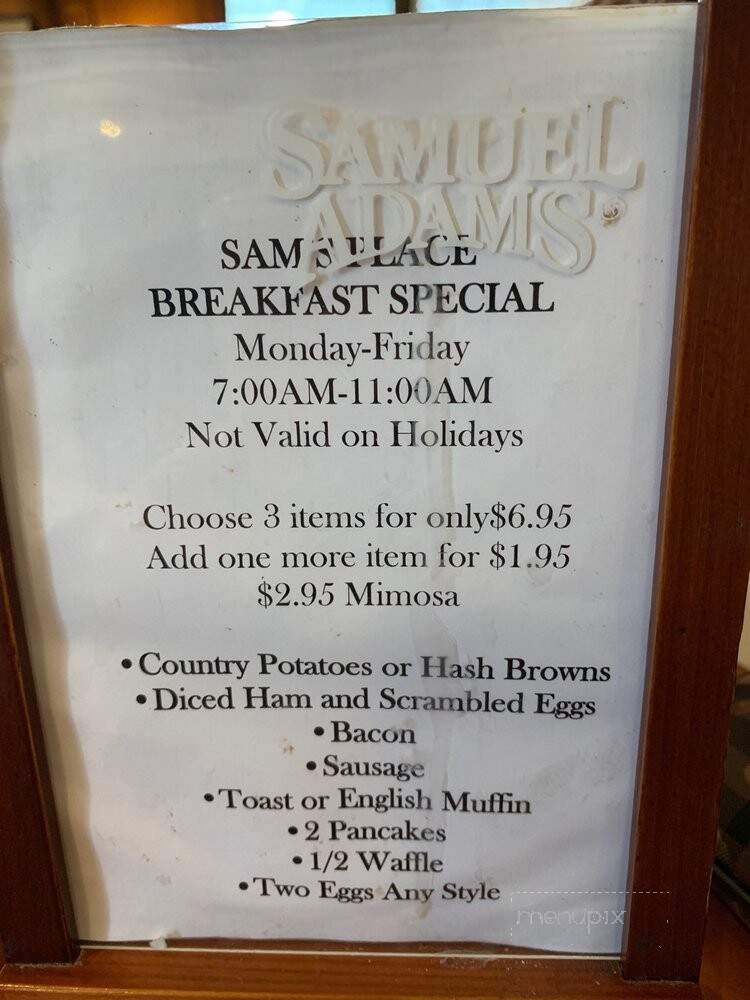 Sam's Place - Novato, CA menu_pic