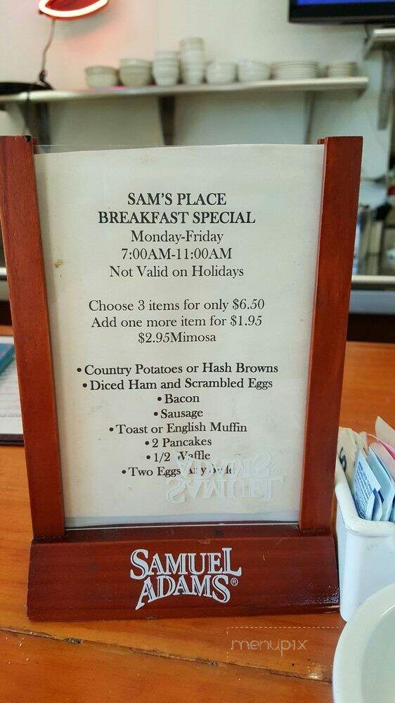Sam's Place - Novato, CA menu_pic