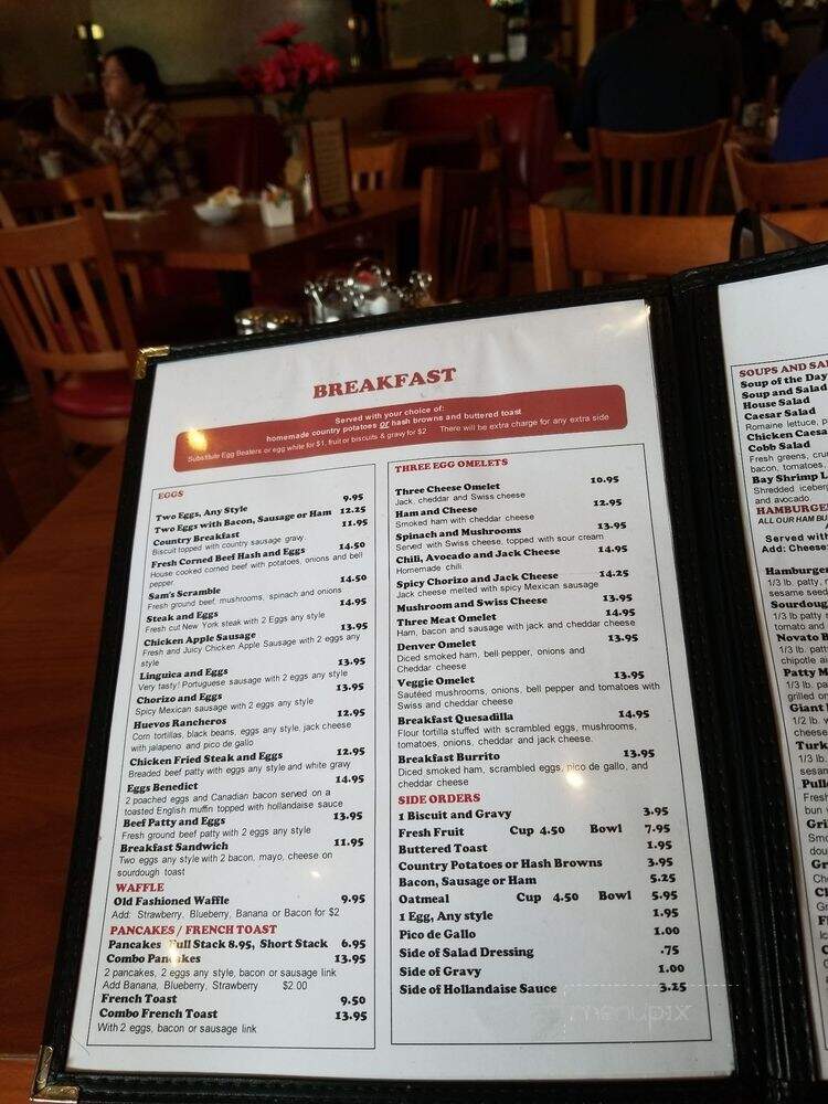 Sam's Place - Novato, CA menu_pic