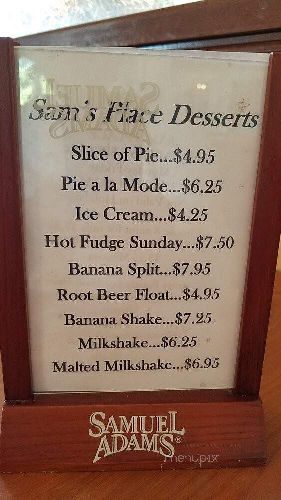 Sam's Place - Novato, CA menu_pic