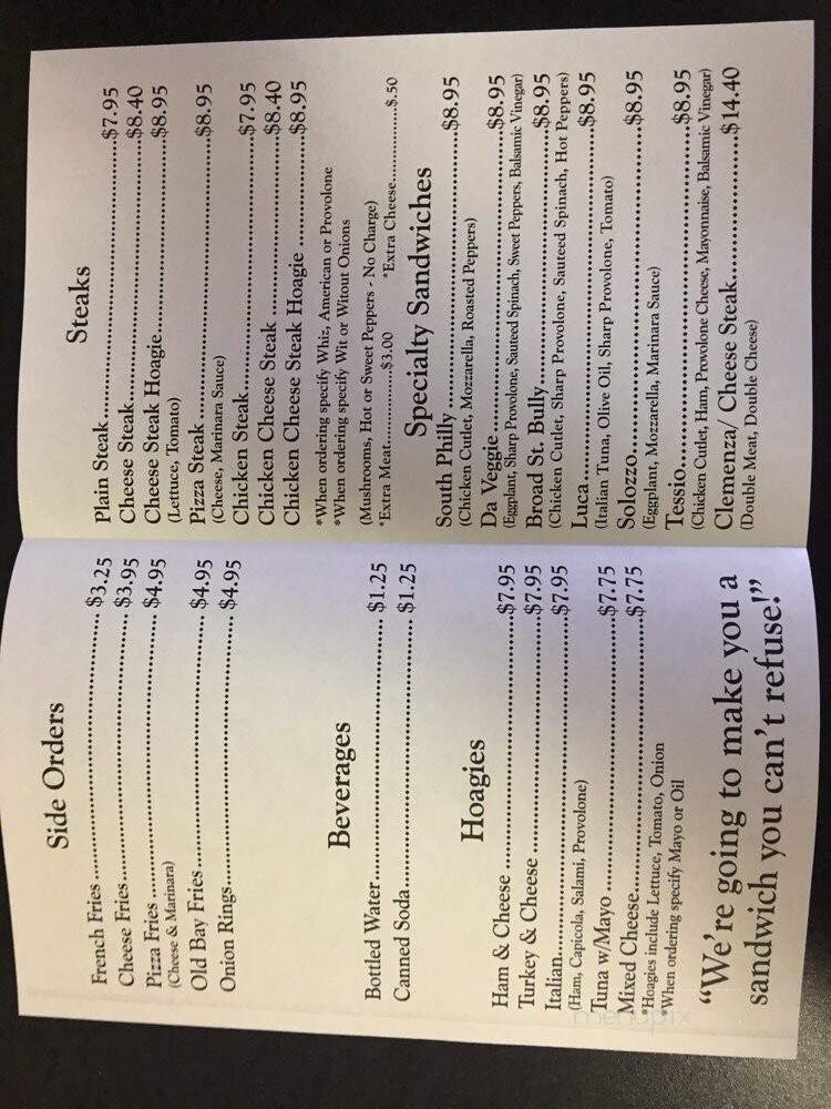 Gentile Bros. - Sarasota, FL menu_pic