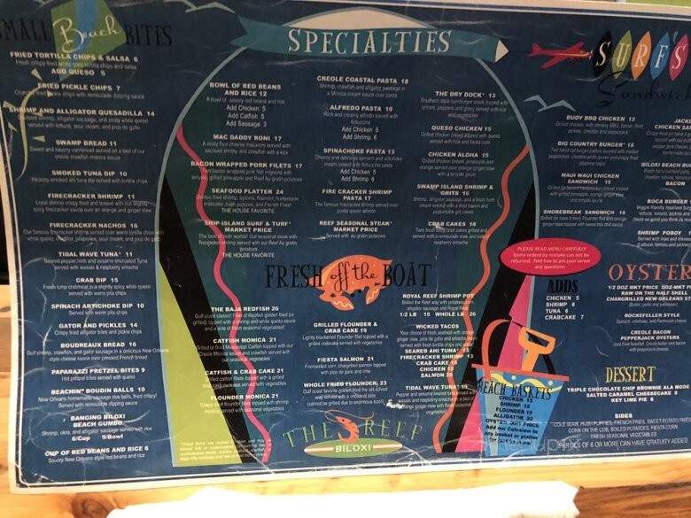 Reef Biloxi - Biloxi, MS menu_pic
