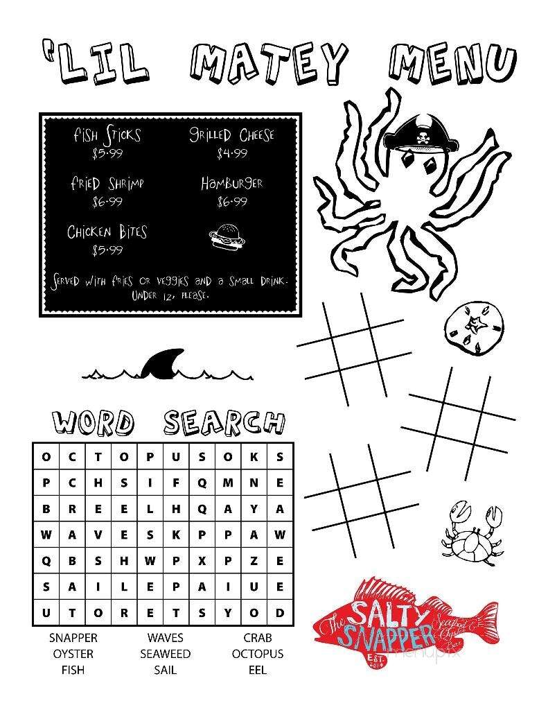 Salty Snapper Seafood & Oyster Bar - Valdosta, GA menu_pic
