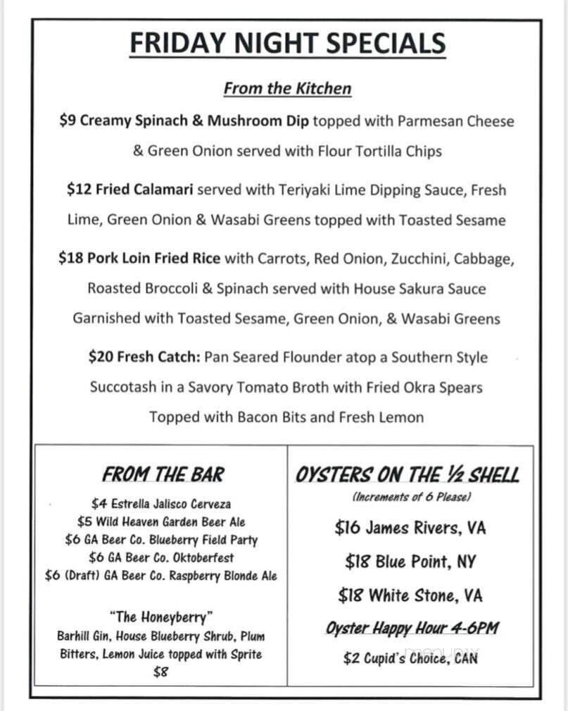Salty Snapper Seafood & Oyster Bar - Valdosta, GA menu_pic