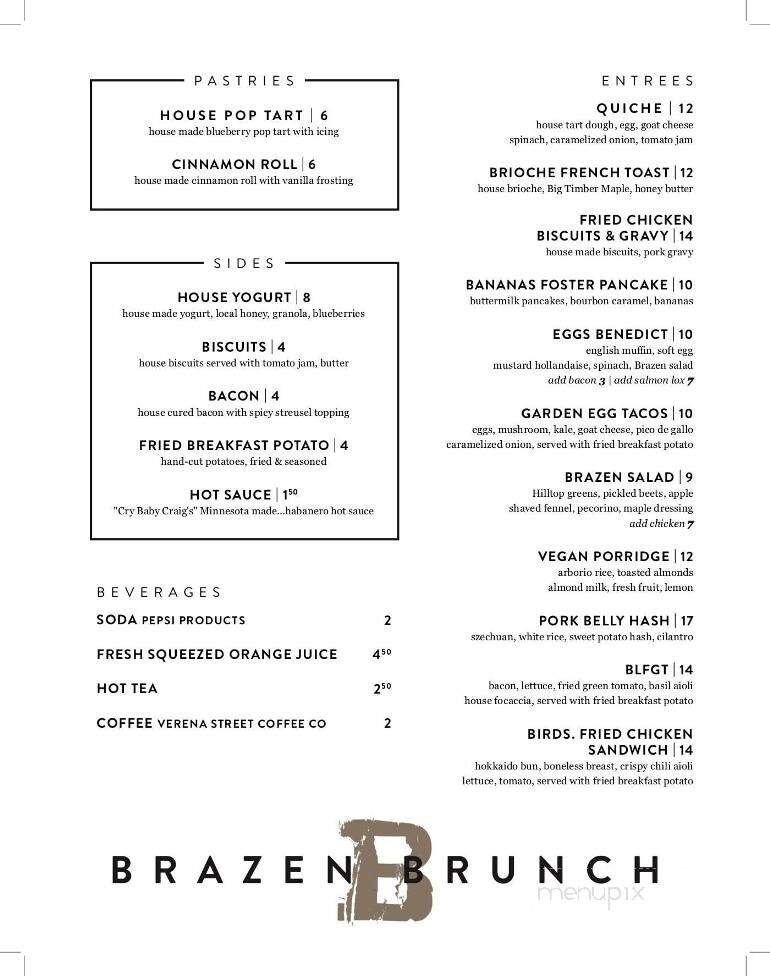 Brazen Open Kitchen - Dubuque, IA menu_pic