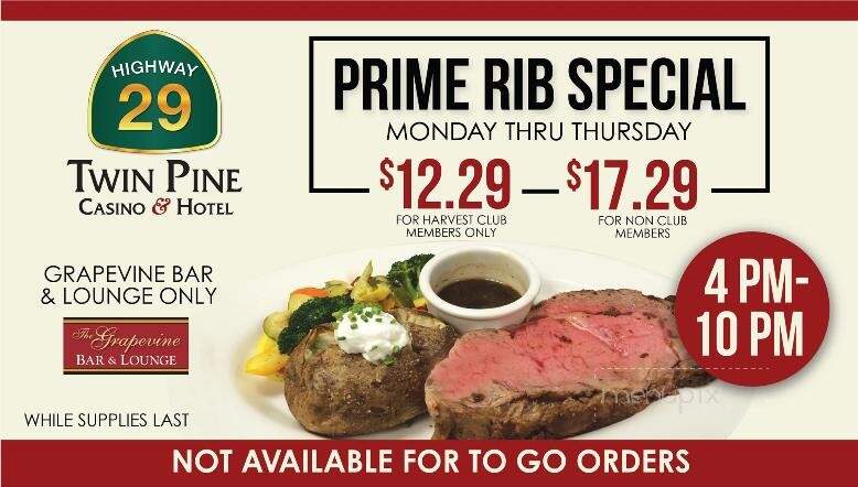 Twin Pine Casino - Middletown, CA menu_pic