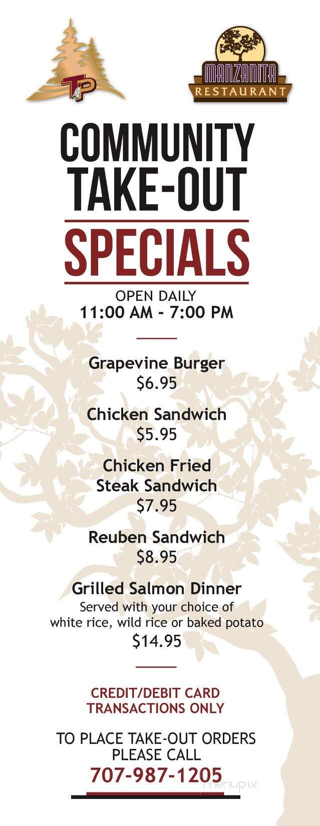 Twin Pine Casino - Middletown, CA menu_pic