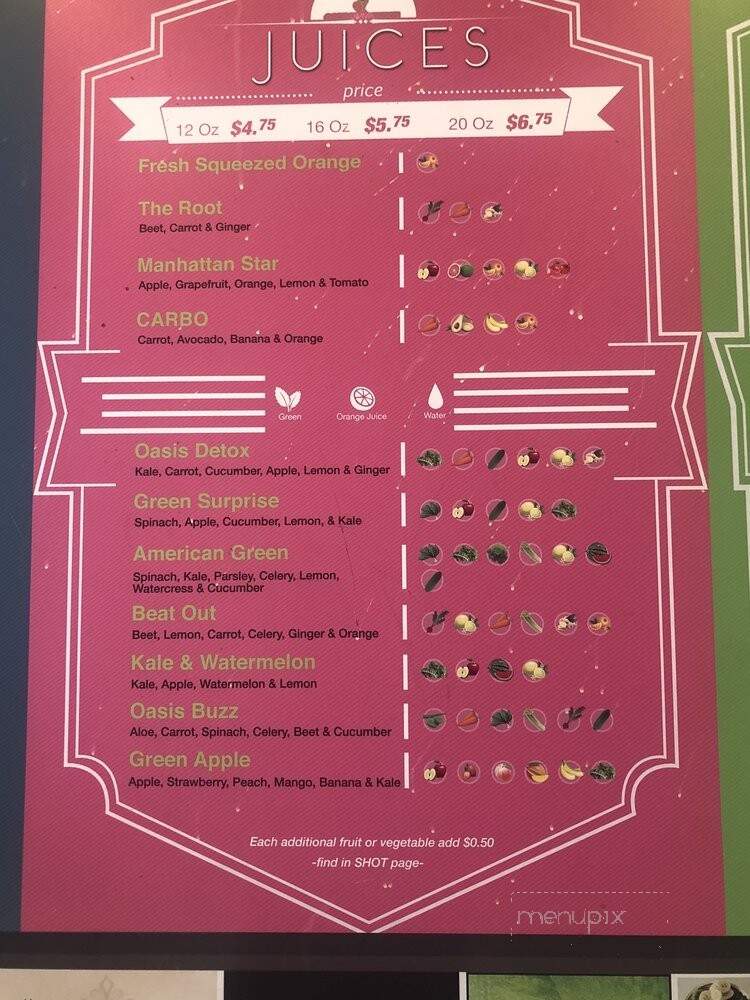 Oasis Jimma Juice Bar and Ethiopian Cafe - New York, NY menu_pic