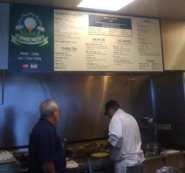 Monterey Pines 19th Hole Golf Grill - Monterey, CA menu_pic
