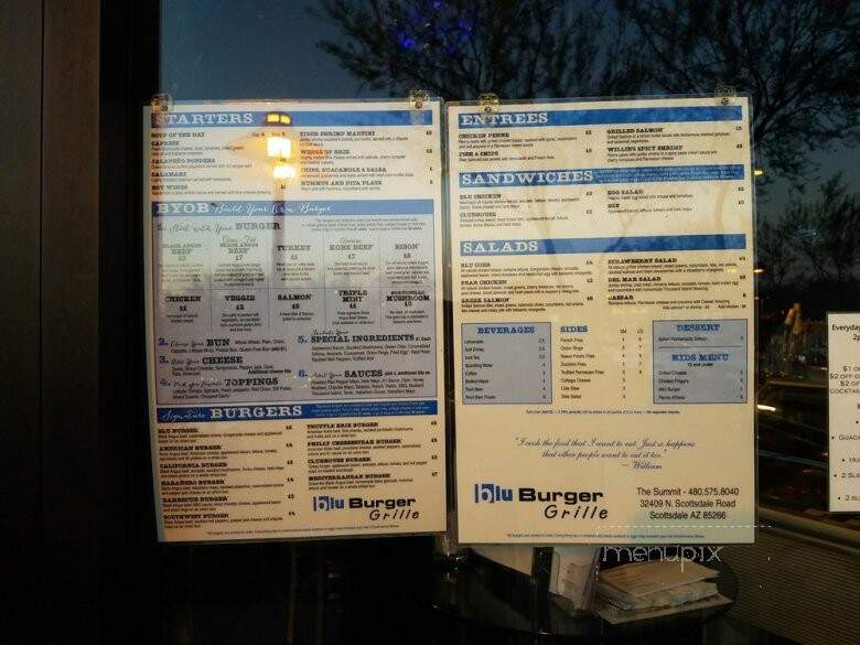 Blu Burger Grille - Scottsdale, AZ menu_pic