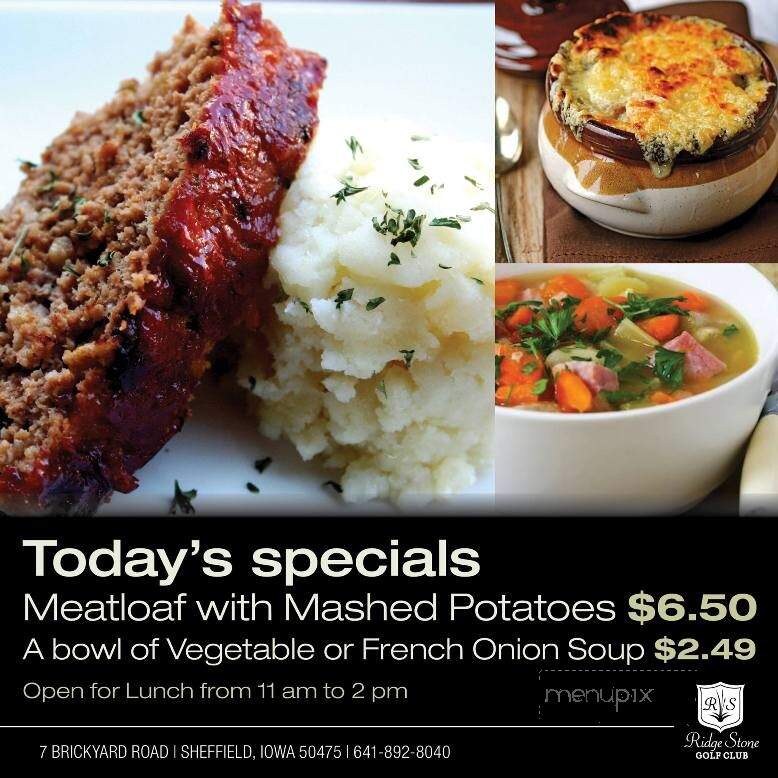 Ridge Stone Golf Club - Sheffield, IA menu_pic