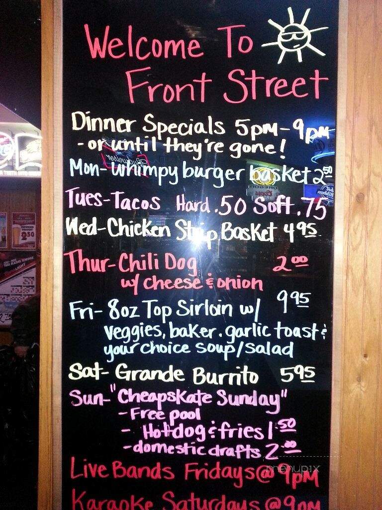 Front Street Bar & Grill - Albany, OR menu_pic