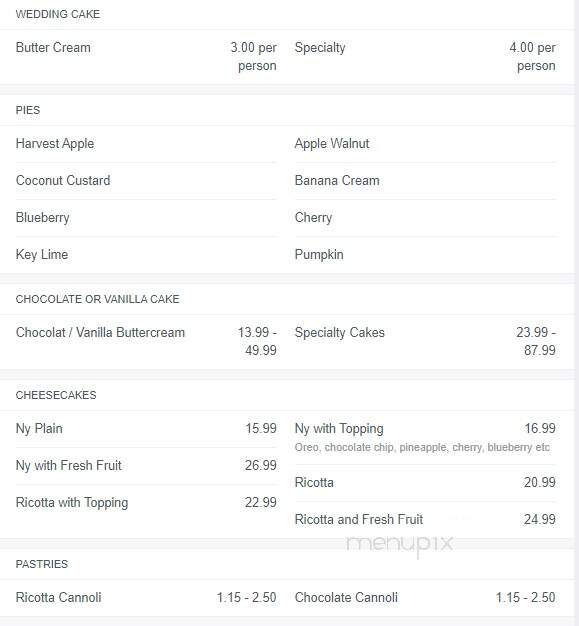 Aversa's Italian Bakery - Turnersville, NJ menu_pic