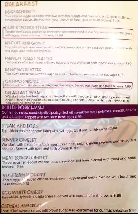 Iron Horse Casino - Auburn, WA menu_pic