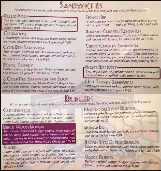 Iron Horse Casino - Auburn, WA menu_pic