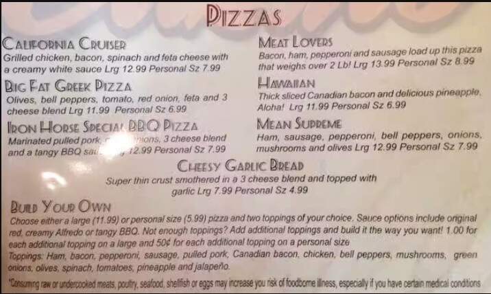 Iron Horse Casino - Auburn, WA menu_pic