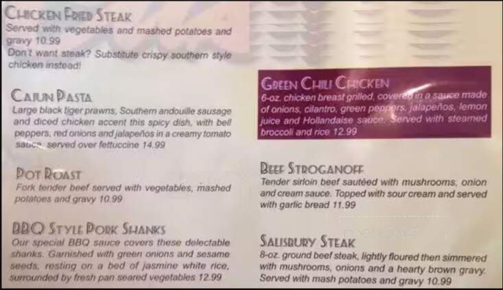 Iron Horse Casino - Auburn, WA menu_pic