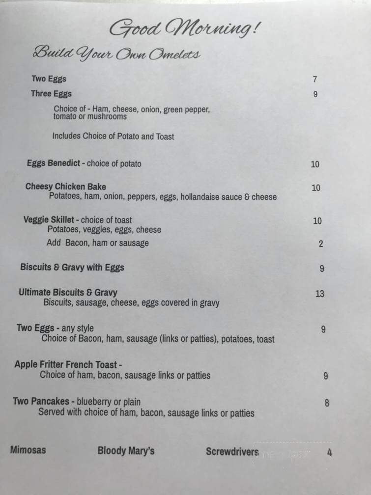 Besse's on Clear Lake. - Tomahawk, WI menu_pic