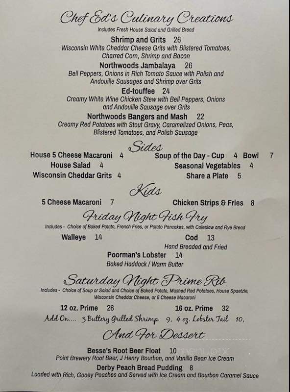 Besse's on Clear Lake. - Tomahawk, WI menu_pic