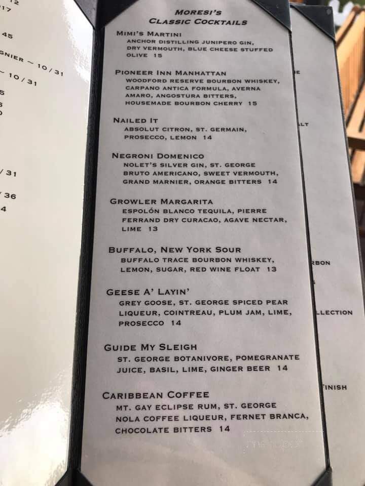 Moresi's Chophouse - Clayton, CA menu_pic