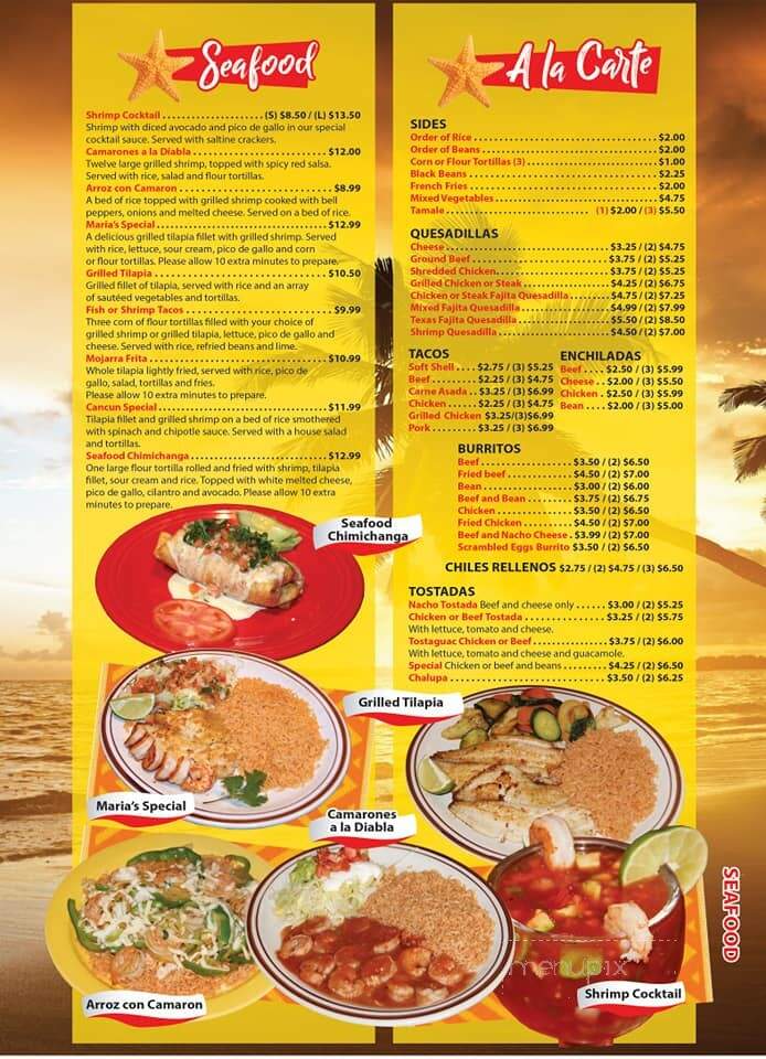 Cancun - Piedmont, SC menu_pic